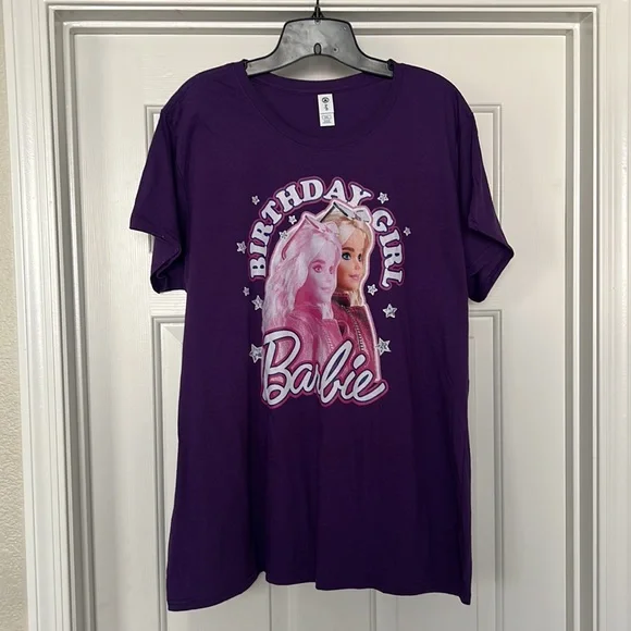 Delta Soft New Purple Birthday Girl Barbie Graphic Tee Size 2XX, 💯 % Cotton!NWT - Picture 6 of 8